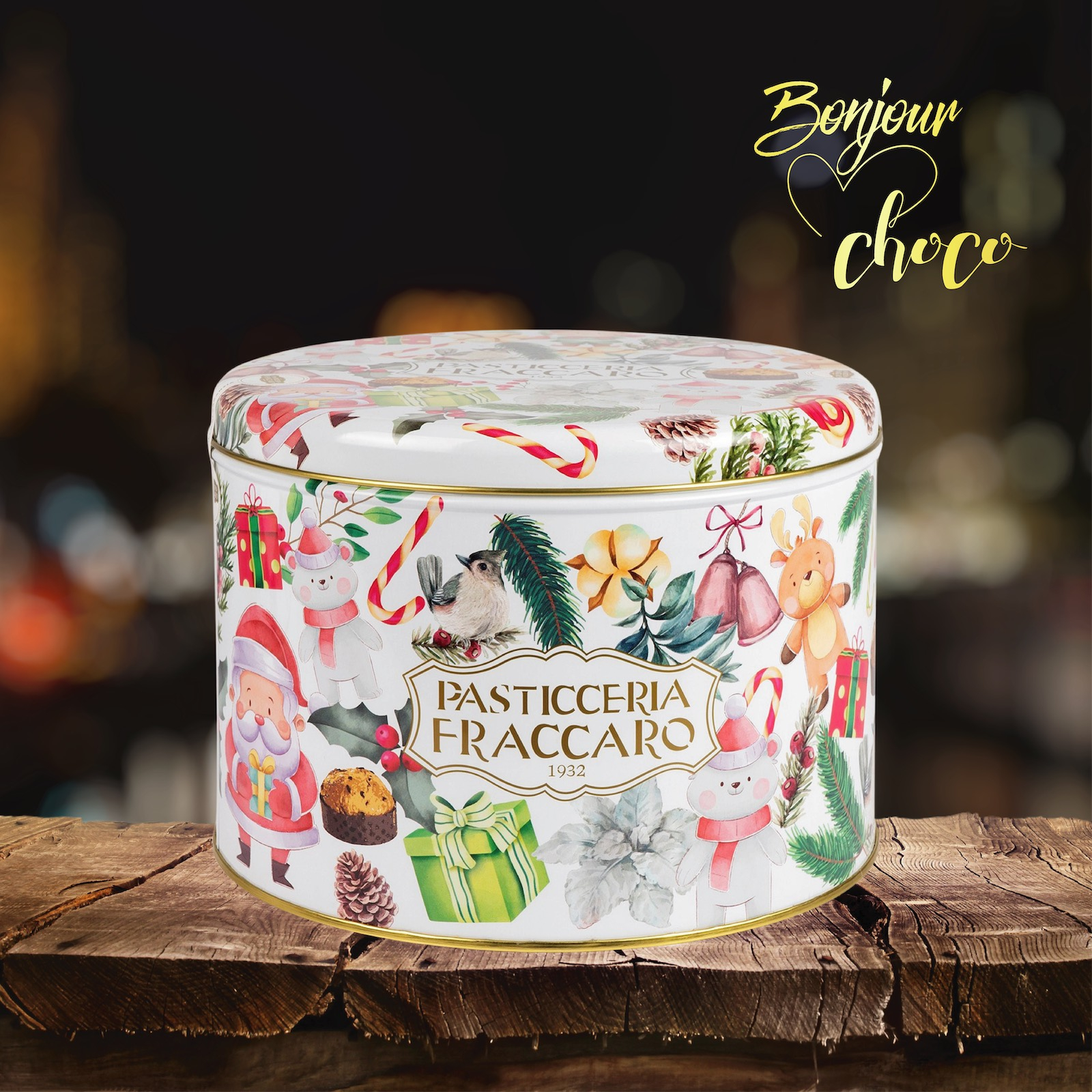 Panettone artizanal cu gianduja cutie metalică 750G