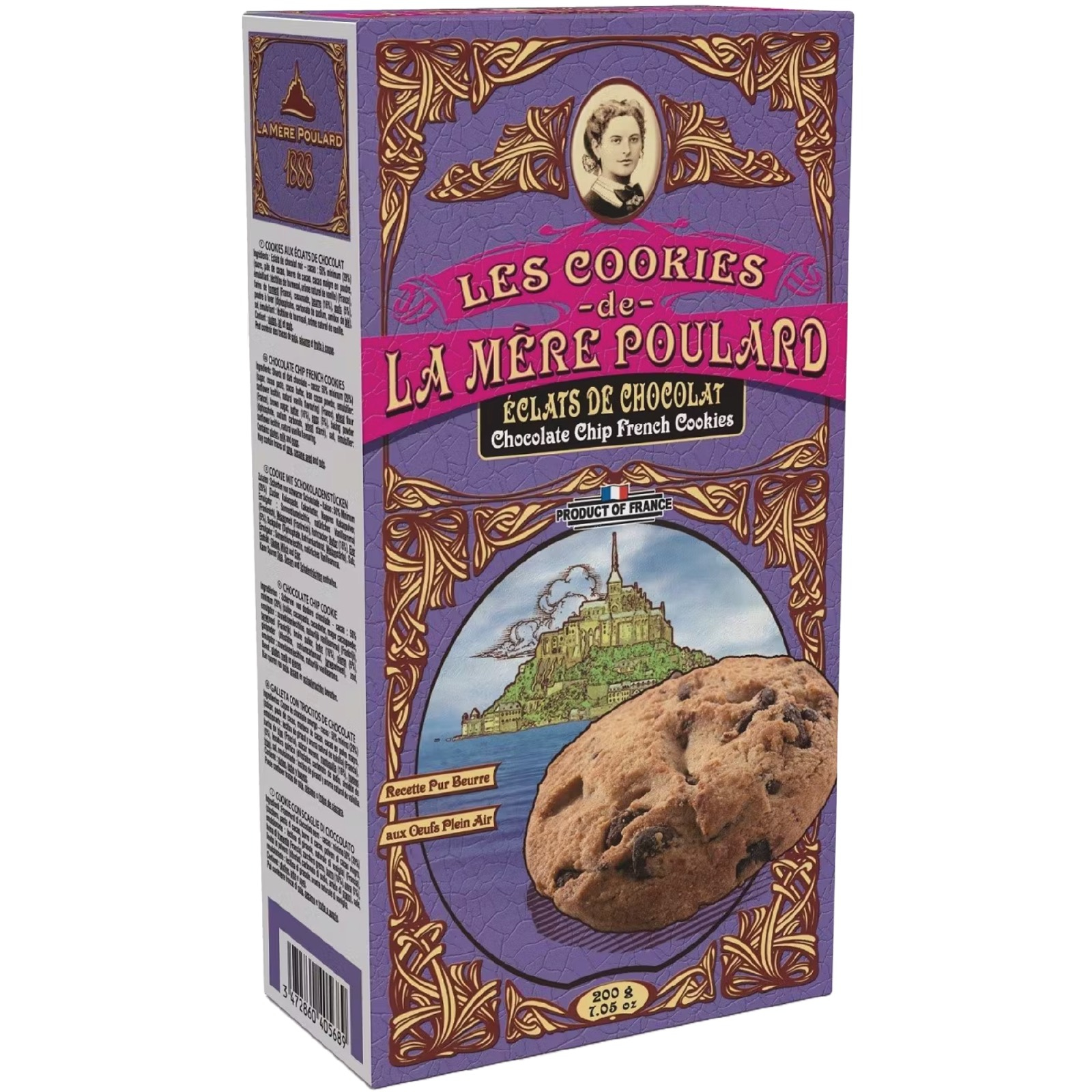 Les Cookies - Biscuiți cu chipsuri de ciocolată cutie carton 200G