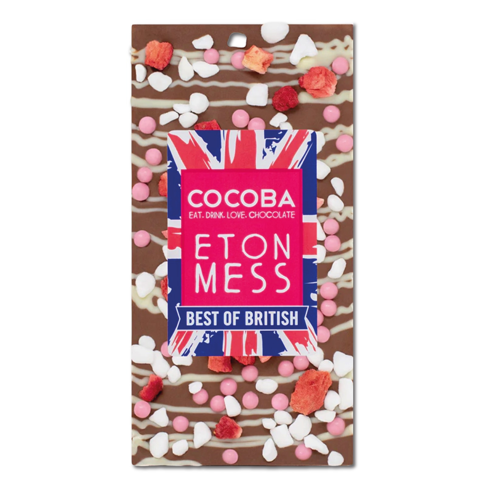 Eton Mess. Tabletă ciocolată cu lapte, bezele și căpșuni 100G - Colecția Best of British