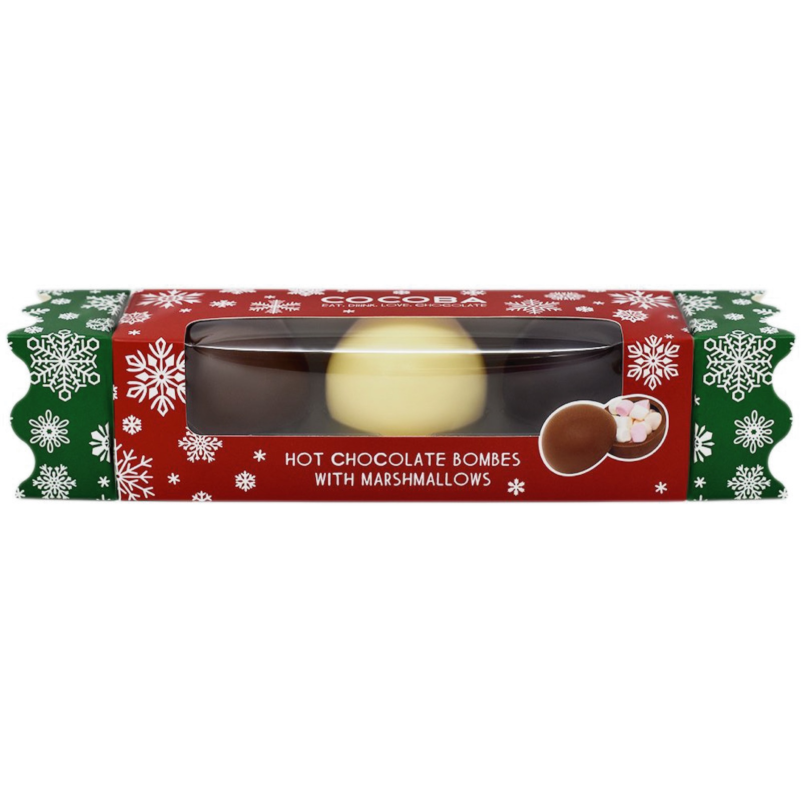 Set 3 bombe de ciocolată mixtă cu bezele 150G - Ediție Crăciun