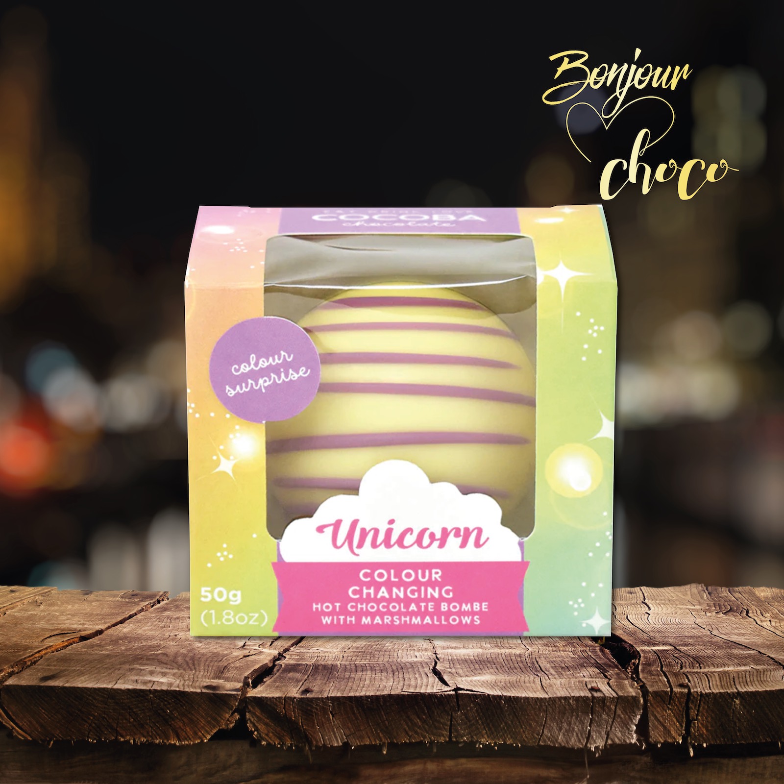 Unicorn Sferă de ciocolată albă cu bezele 50G