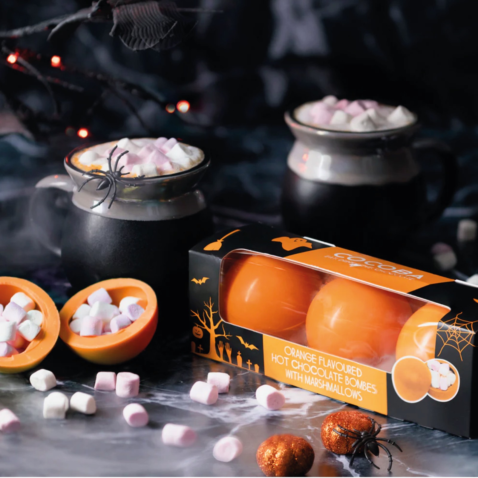 Halloween - Set 3 sfere de ciocolată cu bezele și aromă de portocale 150G