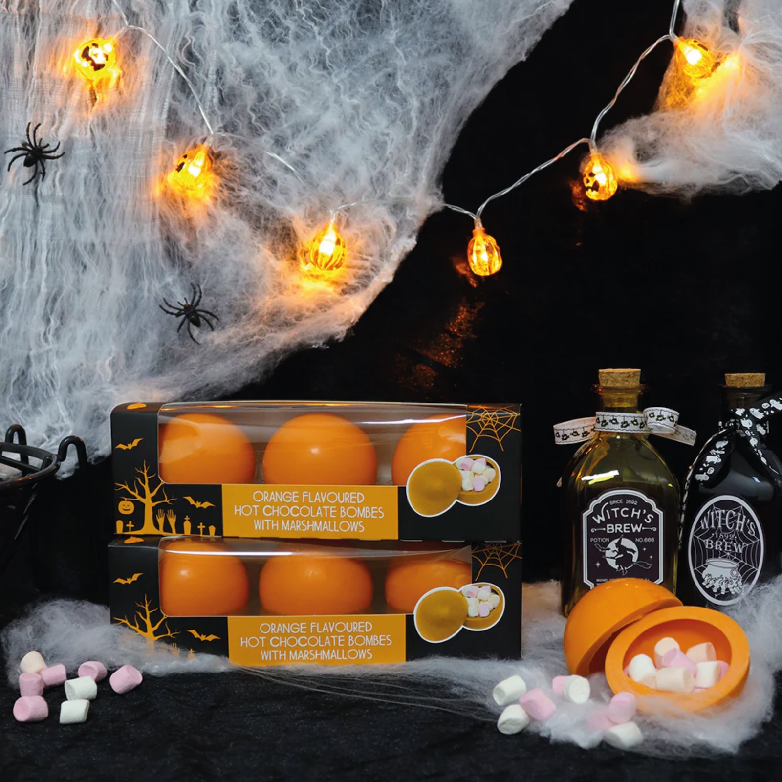 Halloween - Set 3 sfere de ciocolată cu bezele și aromă de portocale 150G