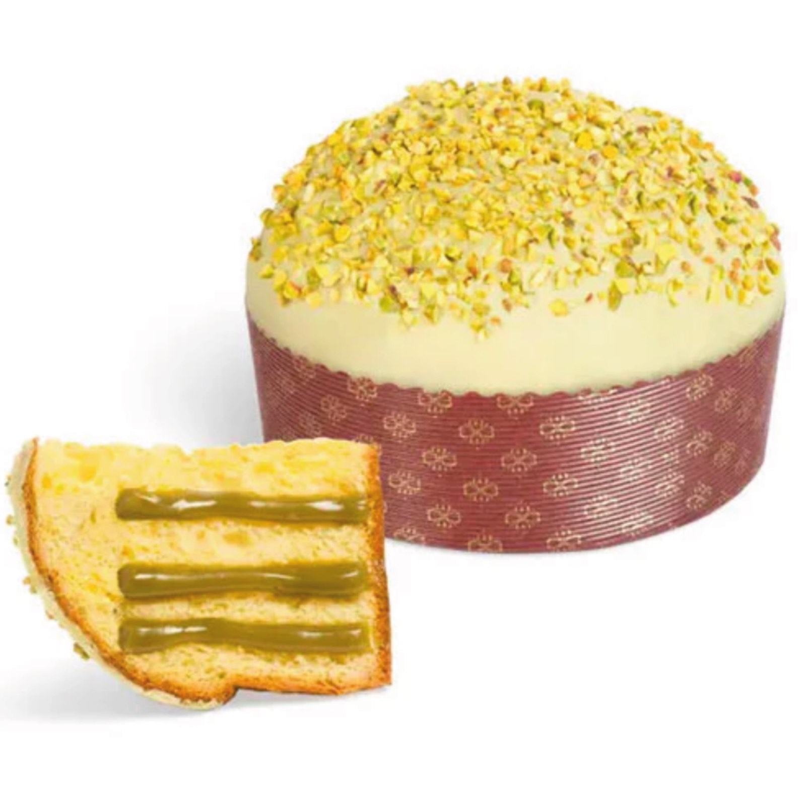 Panettone artizanal cu cremă de fistic în cutie cadou 750G - Ediție Crăciun