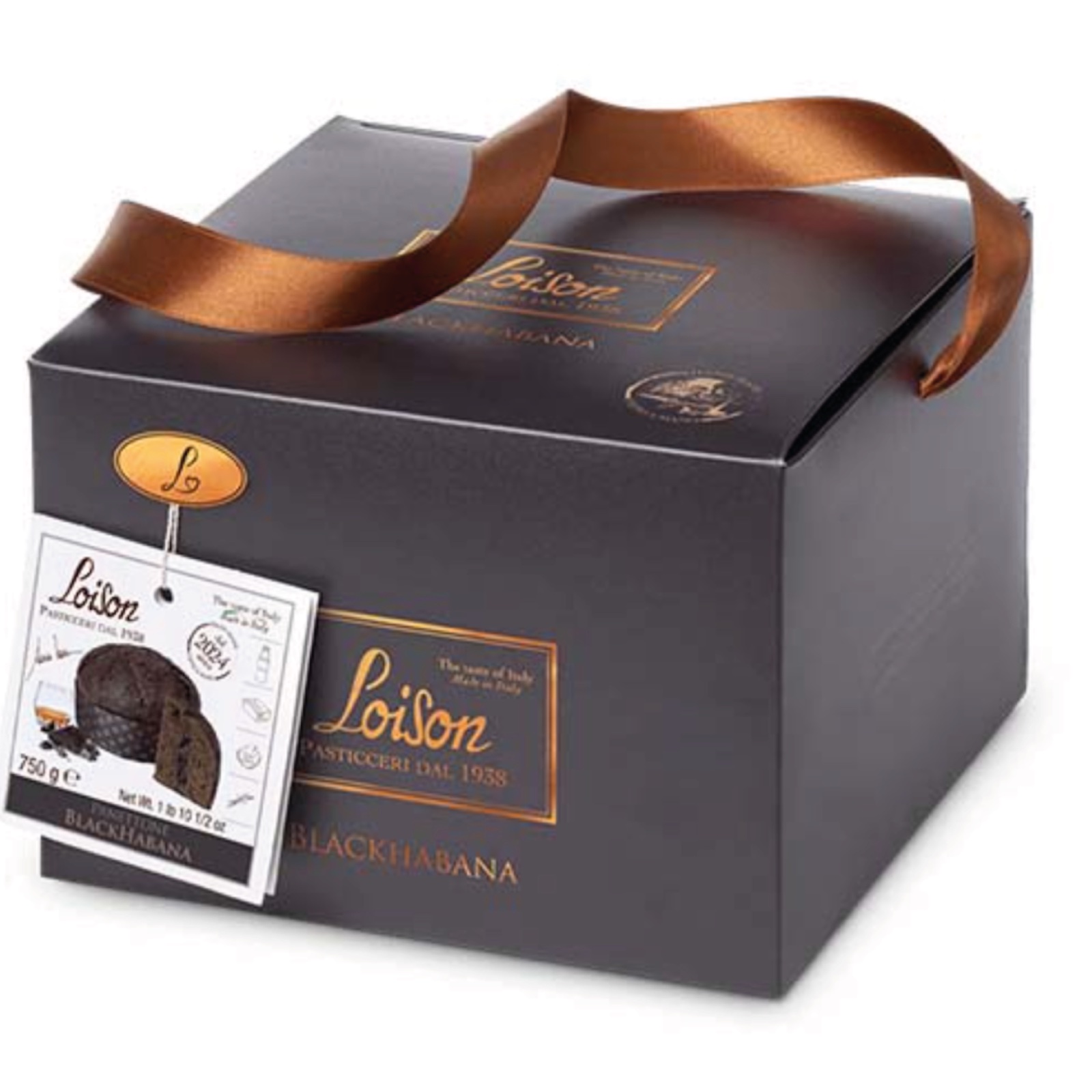 Panettone cu ciocolată neagră Single Origin, cremă de ciocolată neagră și rom 750G